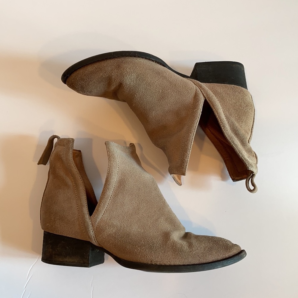 Jeffrey Campbell Muskrat suede booties 5 stacked